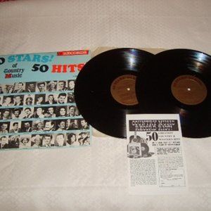Album 50 Stars of Country Music 50 Hits! 2 Vinyl Records Vintage